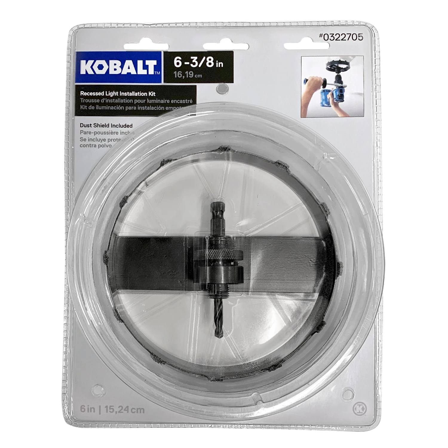 Kobalt Hole Saws & Kits 6-3/8-in Carbide-Grit Arbored Recessed Lighting Hole Saw 1 Kobalt Hole Saws & Kits 6-3/8-in Carbide-Grit Arbored Recessed Lighting Hole Saw