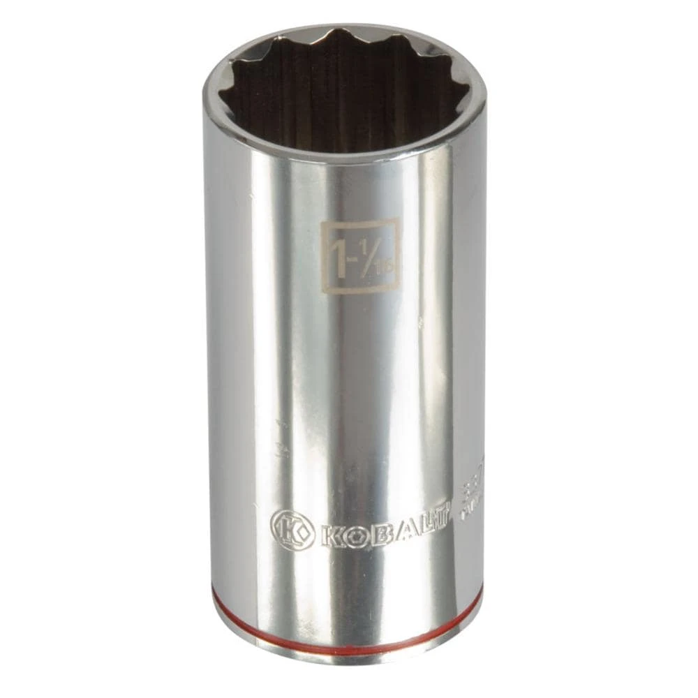 Kobalt Sockets & Socket Sets Standard (SAE) 1/2-in Drive 12-point 1-1/16-in Deep Socket 1 Kobalt Sockets & Socket Sets Standard (SAE) 1/2-in Drive 12-point 1-1/16-in Deep Socket