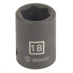 Kobalt Impact Sockets & Impact Socket Sets Metric 1/2-in Drive 18mm 6-Point Impact Socket