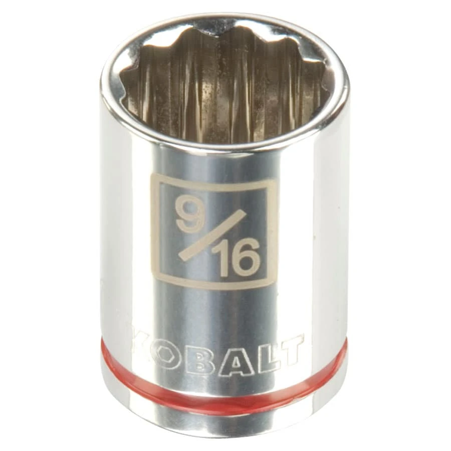 Kobalt Sockets & Socket Sets Standard (SAE) 3/8-in Drive 12-point 9/16-in Shallow Socket 1 Kobalt Sockets & Socket Sets Standard (SAE) 3/8-in Drive 12-point 9/16-in Shallow Socket