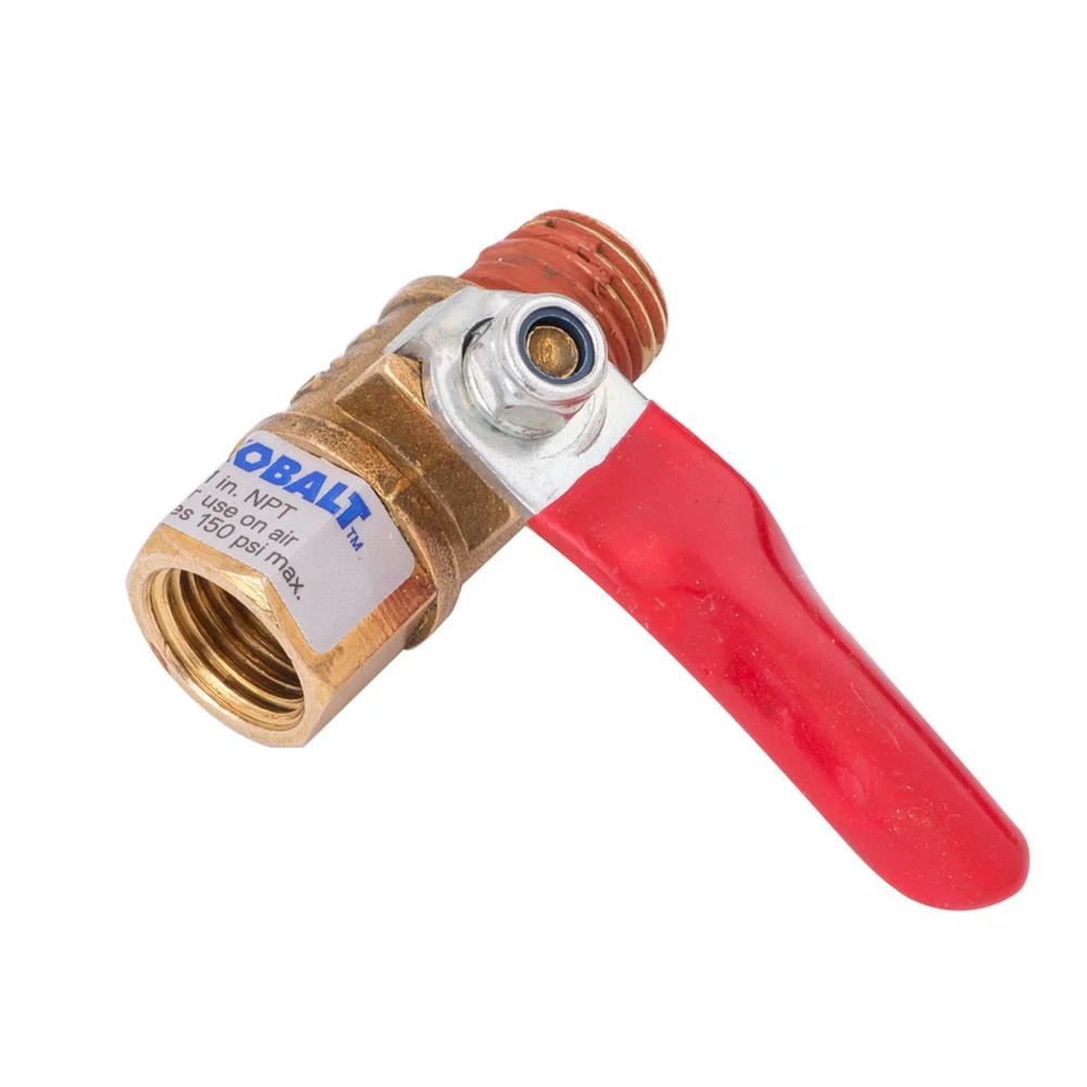 Kobalt Air Compressor Accessories NPT Mini Ball Valve 1/4-in 1 Kobalt Air Compressor Accessories NPT Mini Ball Valve 1/4-in
