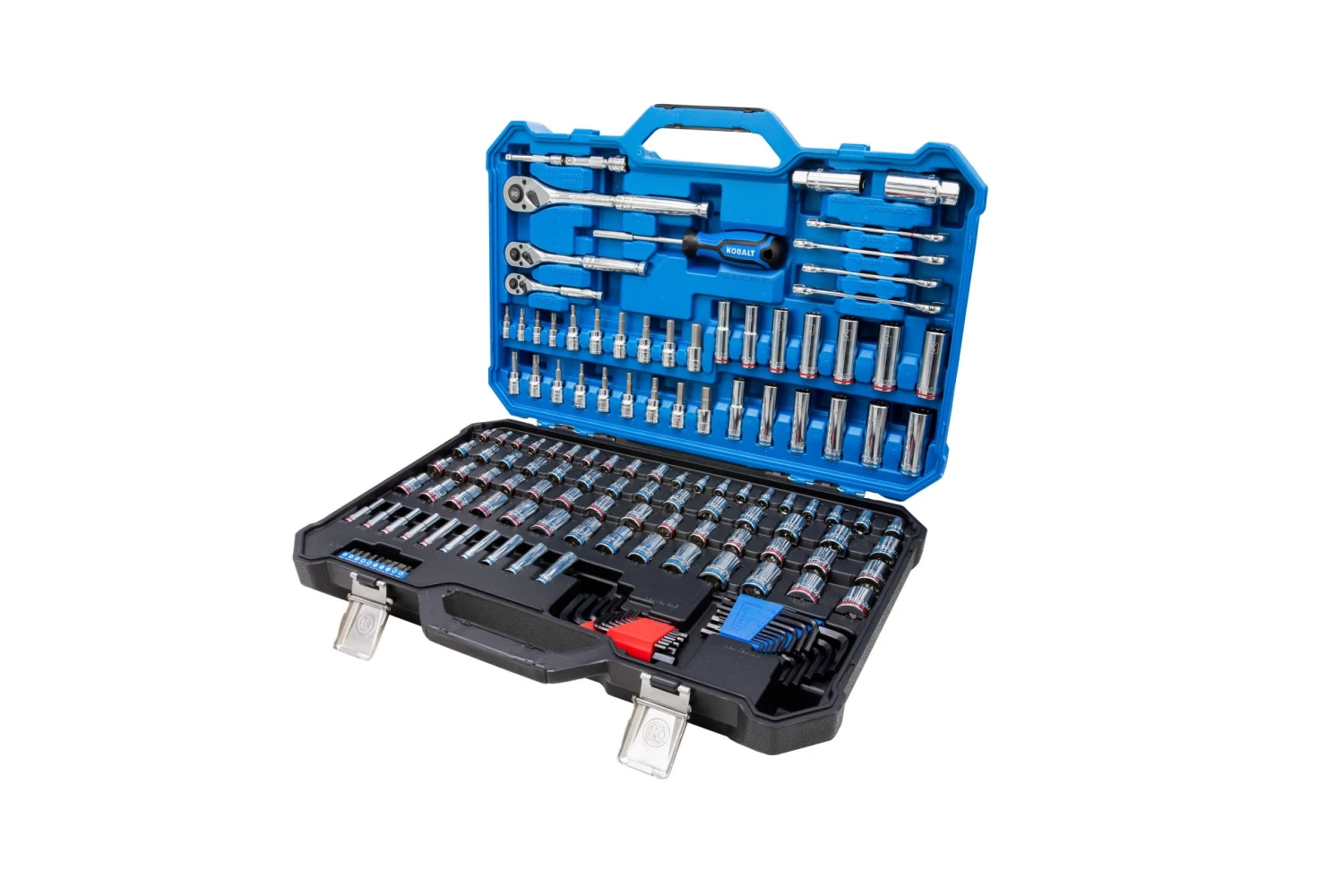 Kobalt Mechanics Tool Sets 154-Piece Standard (SAE) and Metric Combination Polished Chrome Mechanics Tool Set (1/4-in; 3/8-in) 1 Kobalt Mechanics Tool Sets 154-Piece Standard (SAE) and Metric Combination Polished Chrome Mechanics Tool Set (1/4-in; 3/8-in)