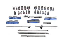Kobalt Mechanics Tool Sets Specialized Extensions 63-Piece Standard (SAE) and Metric Combination Polished Chrome Mechanics Tool Set (1/4-in)