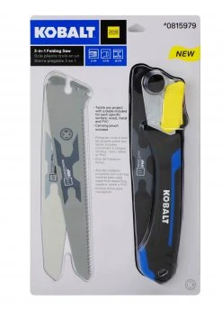 Kobalt Hand Saws 3-in-1 Folding Saw with Pouch 8-in Cross-cutting Tooth Saw