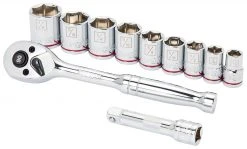 Kobalt Mechanics Tool Sets 11-Piece Standard (SAE) Polished Chrome Mechanics Tool Set (3/8-in)