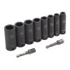 Kobalt Impact Sockets & Impact Socket Sets 10-Piece Standard (SAE) 3/8-in Drive Set 6-Point Impact Socket Set