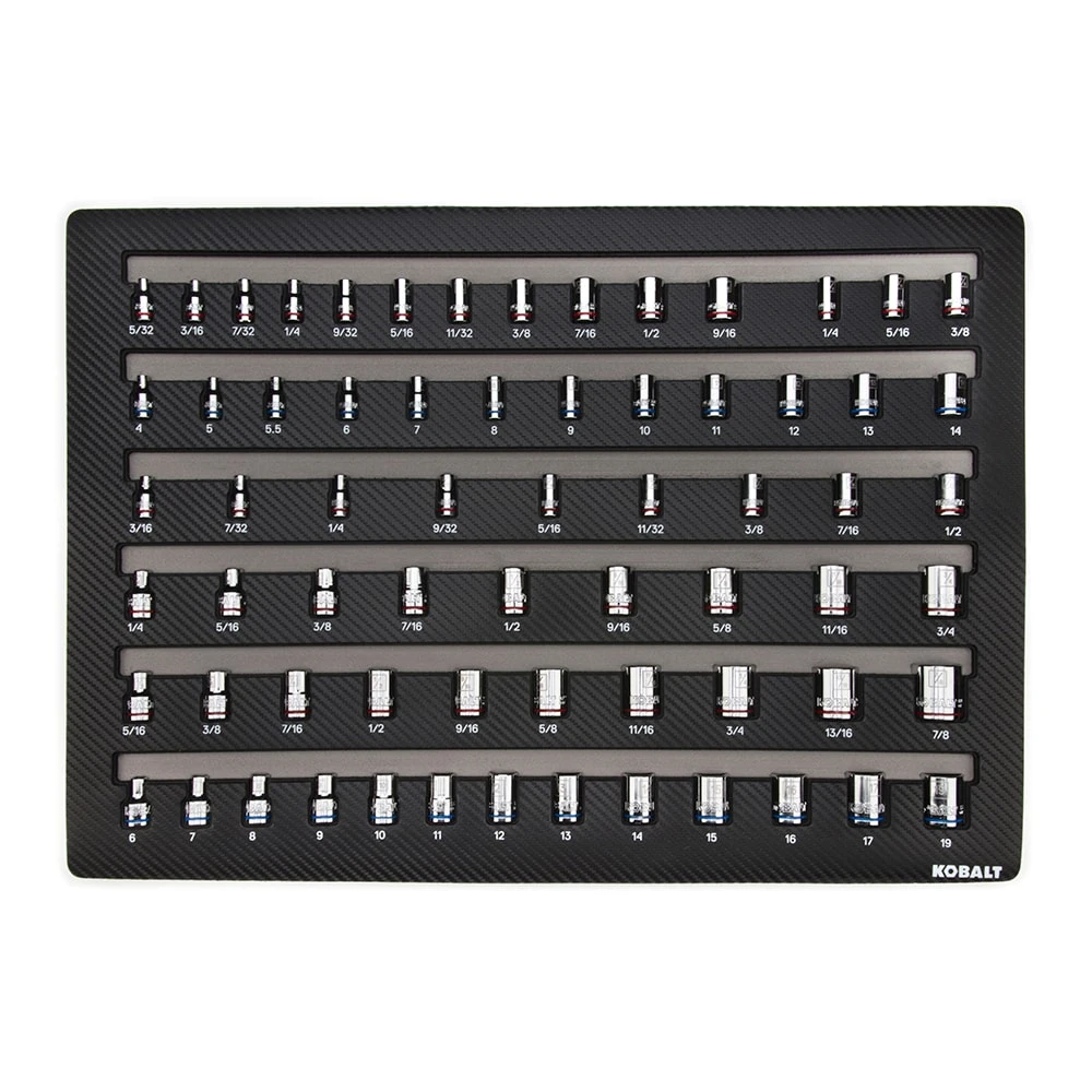 Kobalt Mechanics Tool Sets 300-Piece Standard (SAE) and Metric Combination Polished Chrome Mechanics Tool Set (1/4-in; 3/8-in) 5 Kobalt Mechanics Tool Sets 300-Piece Standard (SAE) and Metric Combination Polished Chrome Mechanics Tool Set (1/4-in; 3/8-in) - Image 5