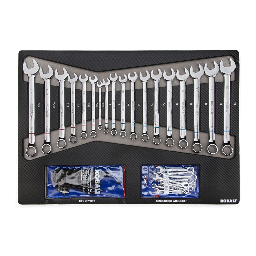 Kobalt Mechanics Tool Sets 300-Piece Standard (SAE) and Metric Combination Polished Chrome Mechanics Tool Set (1/4-in; 3/8-in) 4 Kobalt Mechanics Tool Sets 300-Piece Standard (SAE) and Metric Combination Polished Chrome Mechanics Tool Set (1/4-in; 3/8-in) - Image 4