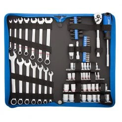 Kobalt Mechanics Tool Sets 80-Piece Standard (SAE) and Metric Combination Polished Chrome Mechanics Tool Set (3/8-in) -Daily Home Tools Hub 08398796