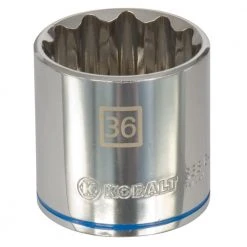 Kobalt Sockets & Socket Sets Metric 1/2-in Drive 12-point 36-mm Shallow Socket