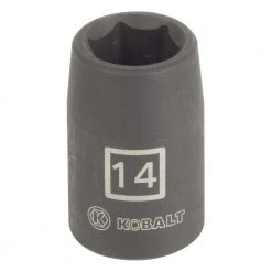 Kobalt Impact Sockets & Impact Socket Sets Metric 1/2-in Drive 14mm 6-Point Impact Socket
