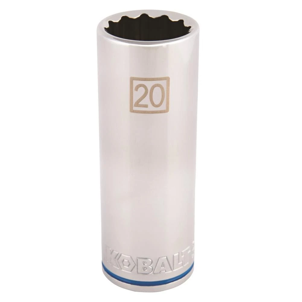 Kobalt Sockets & Socket Sets Metric 1/2-in Drive 12-point 20-mm Deep Socket 1 Kobalt Sockets & Socket Sets Metric 1/2-in Drive 12-point 20-mm Deep Socket