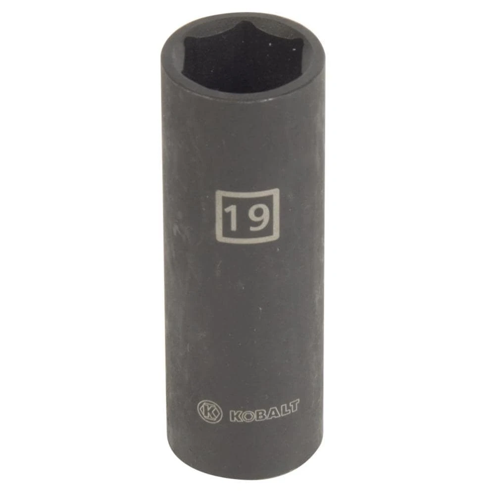 Kobalt Impact Sockets & Impact Socket Sets Metric 1/2-in Drive 19mm 6-Point Impact Socket 1 Kobalt Impact Sockets & Impact Socket Sets Metric 1/2-in Drive 19mm 6-Point Impact Socket