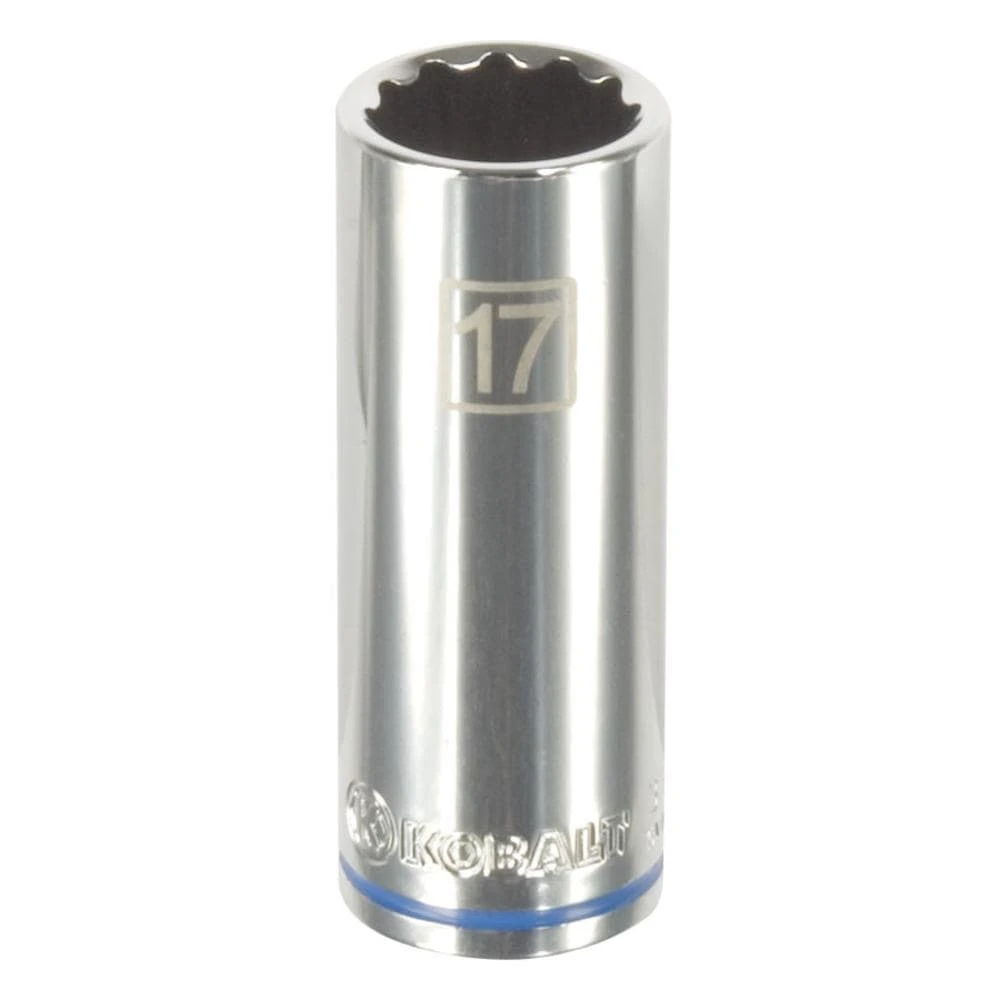 Kobalt Sockets & Socket Sets Metric 3/8-in Drive 12-point 17-mm Deep Socket 1 Kobalt Sockets & Socket Sets Metric 3/8-in Drive 12-point 17-mm Deep Socket