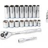 Kobalt Mechanics Tool Sets 19-Piece Metric Polished Chrome Mechanics Tool Set (3/8-in)