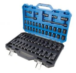 Kobalt Impact Sockets & Impact Socket Sets 55-Piece Standard (SAE) and Metric Combination 1/2-in Drive Set 6-Point Impact Socket Set -Daily Home Tools Hub 10019101