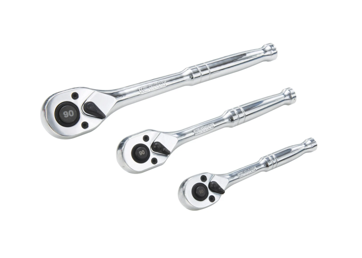 Kobalt Mechanics Tool Sets 154-Piece Standard (SAE) and Metric Combination Polished Chrome Mechanics Tool Set (1/4-in; 3/8-in) 4 Kobalt Mechanics Tool Sets 154-Piece Standard (SAE) and Metric Combination Polished Chrome Mechanics Tool Set (1/4-in; 3/8-in) - Image 4