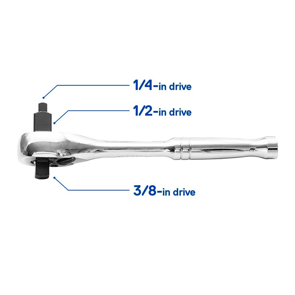 Kobalt Mechanics Tool Sets 64-Piece Standard (SAE) and Metric Combination Polished Chrome Mechanics Tool Set (1/4-in; 3/8-in; 1/2-in;) 4 Kobalt Mechanics Tool Sets 64-Piece Standard (SAE) and Metric Combination Polished Chrome Mechanics Tool Set (1/4-in; 3/8-in; 1/2-in;) - Image 4
