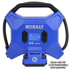 Kobalt Air Inflators Kobalt 24 Volt cordless high pressure inflator 24-Volt Lithium Ion (Li-Ion) Air Inflator (Power Source: Battery) 12 Kobalt Air Inflators Kobalt 24 Volt cordless high pressure inflator 24-Volt Lithium Ion (Li-Ion) Air Inflator (Power Source: Battery) -Daily Home Tools Hub 11621567