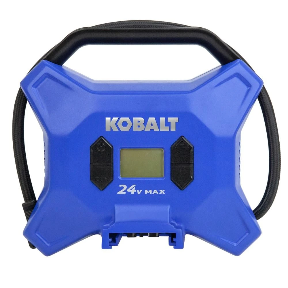 Kobalt Air Inflators Kobalt 24 Volt cordless high pressure inflator 24-Volt Lithium Ion (Li-Ion) Air Inflator (Power Source: Battery) 1 Kobalt Air Inflators Kobalt 24 Volt cordless high pressure inflator 24-Volt Lithium Ion (Li-Ion) Air Inflator (Power Source: Battery)