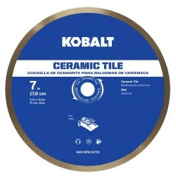 Kobalt Diamond Saw Blades 7-in Wet Ceramic Continuous Diamond Saw Blade