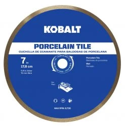 Kobalt Diamond Saw Blades 7-in Wet Porcelain Continuous Diamond Saw Blade
