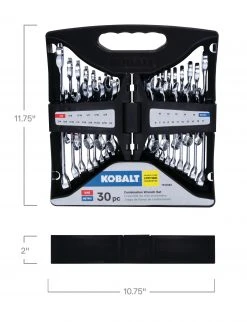 Kobalt Combination Wrenches & Sets 30-Piece Set 12-point Standard (SAE) and Metric Combination Standard Combination Wrench Set 19 Kobalt Combination Wrenches & Sets 30-Piece Set 12-point Standard (SAE) and Metric Combination Standard Combination Wrench Set -Daily Home Tools Hub 15484710
