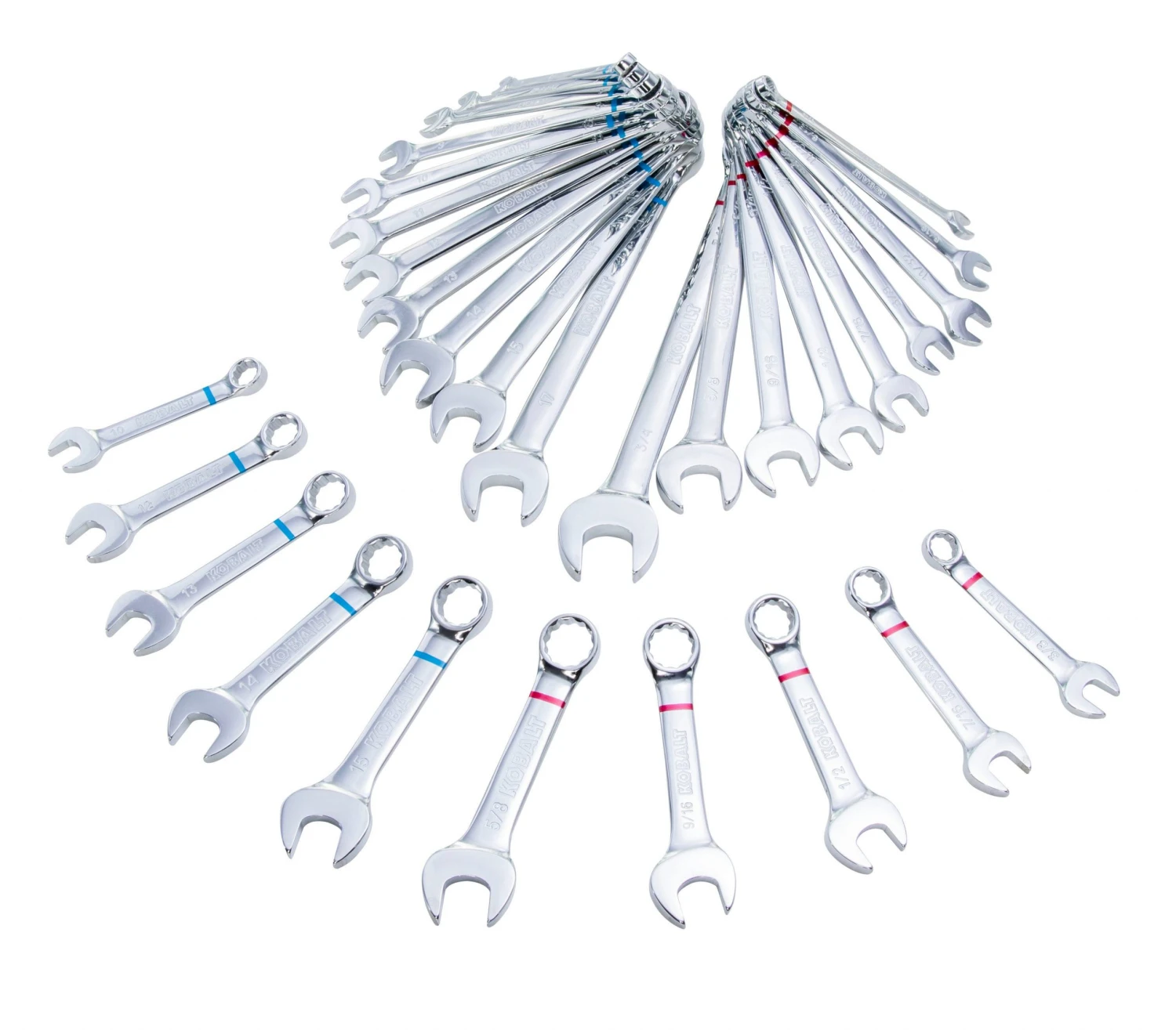 Kobalt Combination Wrenches & Sets 30-Piece Set 12-point Standard (SAE) and Metric Combination Standard Combination Wrench Set 4 Kobalt Combination Wrenches & Sets 30-Piece Set 12-point Standard (SAE) and Metric Combination Standard Combination Wrench Set - Image 4