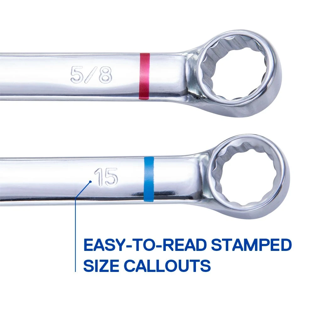 Kobalt Combination Wrenches & Sets 30-Piece Set 12-point Standard (SAE) and Metric Combination Standard Combination Wrench Set 6 Kobalt Combination Wrenches & Sets 30-Piece Set 12-point Standard (SAE) and Metric Combination Standard Combination Wrench Set - Image 6