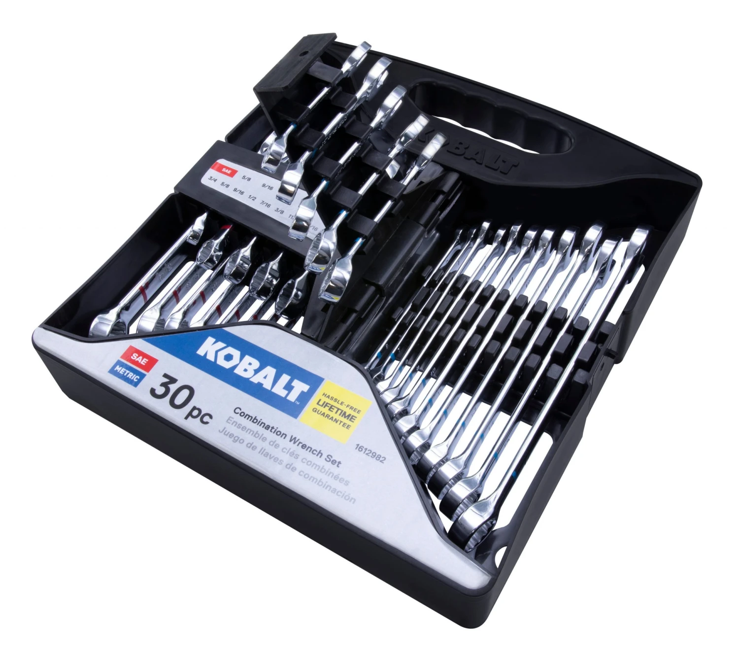 Kobalt Combination Wrenches & Sets 30-Piece Set 12-point Standard (SAE) and Metric Combination Standard Combination Wrench Set 9 Kobalt Combination Wrenches & Sets 30-Piece Set 12-point Standard (SAE) and Metric Combination Standard Combination Wrench Set - Image 9