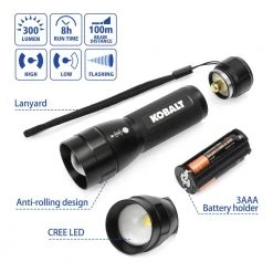 Kobalt Flashlights 300-Lumen LED Flashlight (Battery Included) 8 Kobalt Flashlights 300-Lumen LED Flashlight (Battery Included) -Daily Home Tools Hub 15518068