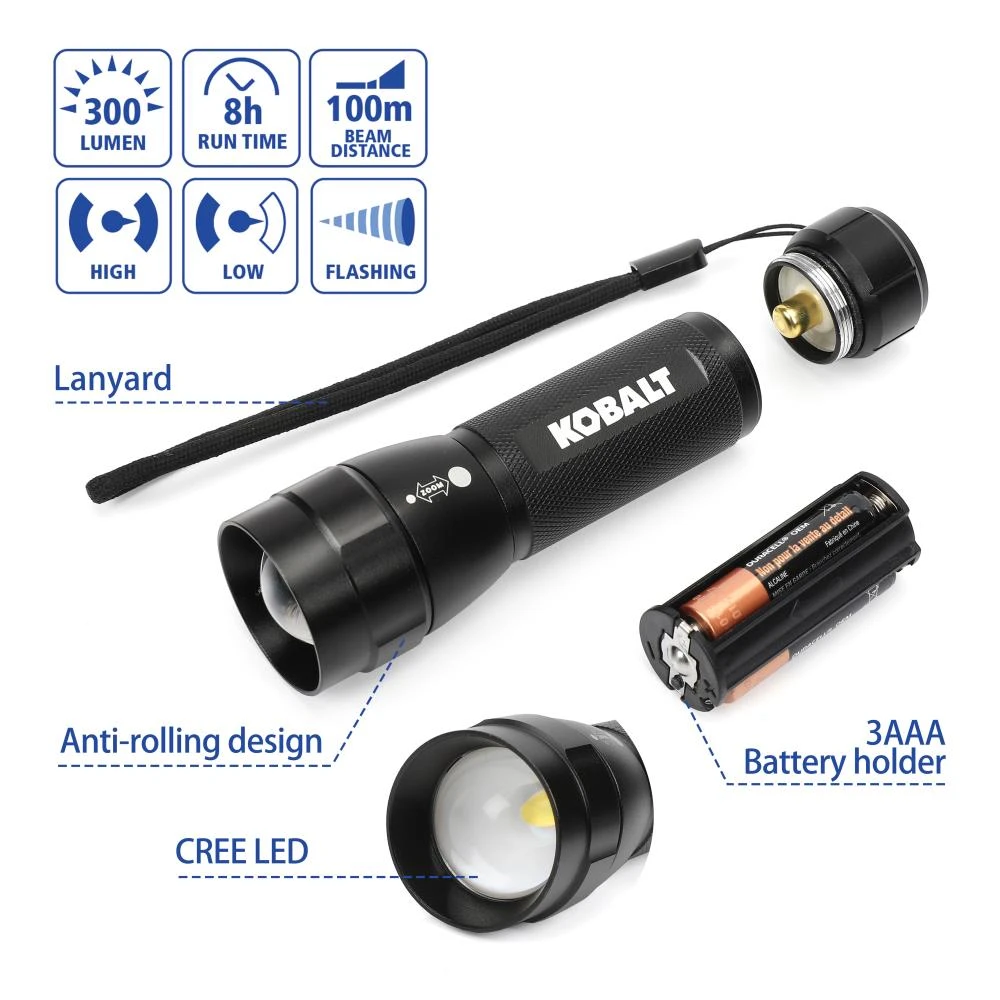 Kobalt Flashlights 300-Lumen LED Flashlight (Battery Included) 3 Kobalt Flashlights 300-Lumen LED Flashlight (Battery Included) - Image 3