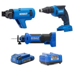 Kobalt Power Tool Combo Kits 3-Tool 24-Volt Max Brushless Power Tool Combo Kit Case (1-Battery Included and Charger Included)