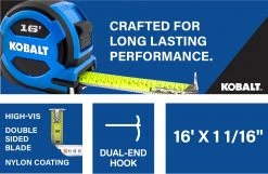 Kobalt Tape Measures Tape measure 16-ft Tape Measure 9 Kobalt Tape Measures Tape measure 16-ft Tape Measure -Daily Home Tools Hub 16463696