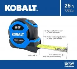Kobalt Tape measures 25-ft Auto Lock Tape Measure -Daily Home Tools Hub 16463822