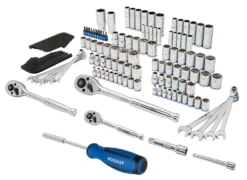 Kobalt Mechanics Tool Sets 138-Piece Standard (SAE) and Metric Combination Polished Chrome Mechanics Tool Set (1/4-in; 3/8-in) -Daily Home Tools Hub 16501578 scaled