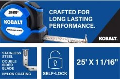 Kobalt Tape measures 25-ft Auto Lock Tape Measure -Daily Home Tools Hub 16732141