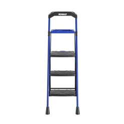 Kobalt Step Stools 3-Step 300-lb Capacity Black Steel Foldable Step Stool