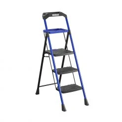 Kobalt Step Stools 3-Step 300-lb Capacity Black Steel Foldable Step Stool -Daily Home Tools Hub 17788338