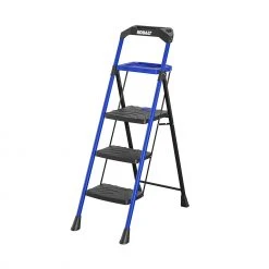 Kobalt Step Stools 3-Step 300-lb Capacity Black Steel Foldable Step Stool -Daily Home Tools Hub 17788340