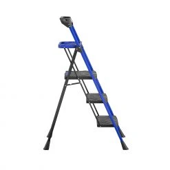 Kobalt Step Stools 3-Step 300-lb Capacity Black Steel Foldable Step Stool -Daily Home Tools Hub 17788341