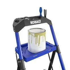 Kobalt Step Stools 3-Step 300-lb Capacity Black Steel Foldable Step Stool -Daily Home Tools Hub 17788344