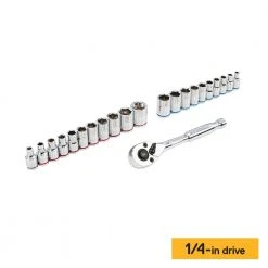 Kobalt Mechanics Tool Sets Centennial 100-Piece Standard (SAE) and Metric Combination Polished Chrome Mechanics Tool Set (1/4-in; 3/8-in) -Daily Home Tools Hub 40333059