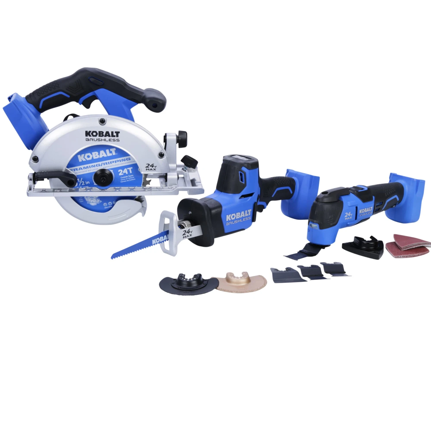 Kobalt Power Tool Combo Kits Kobalt 24V max 6-Tool 24-Volt Max Brushless Power Tool Combo Kit Case (2-Batteries Included and Charger Included) 2 Kobalt Power Tool Combo Kits Kobalt 24V max 6-Tool 24-Volt Max Brushless Power Tool Combo Kit Case (2-Batteries Included and Charger Included) - Image 2