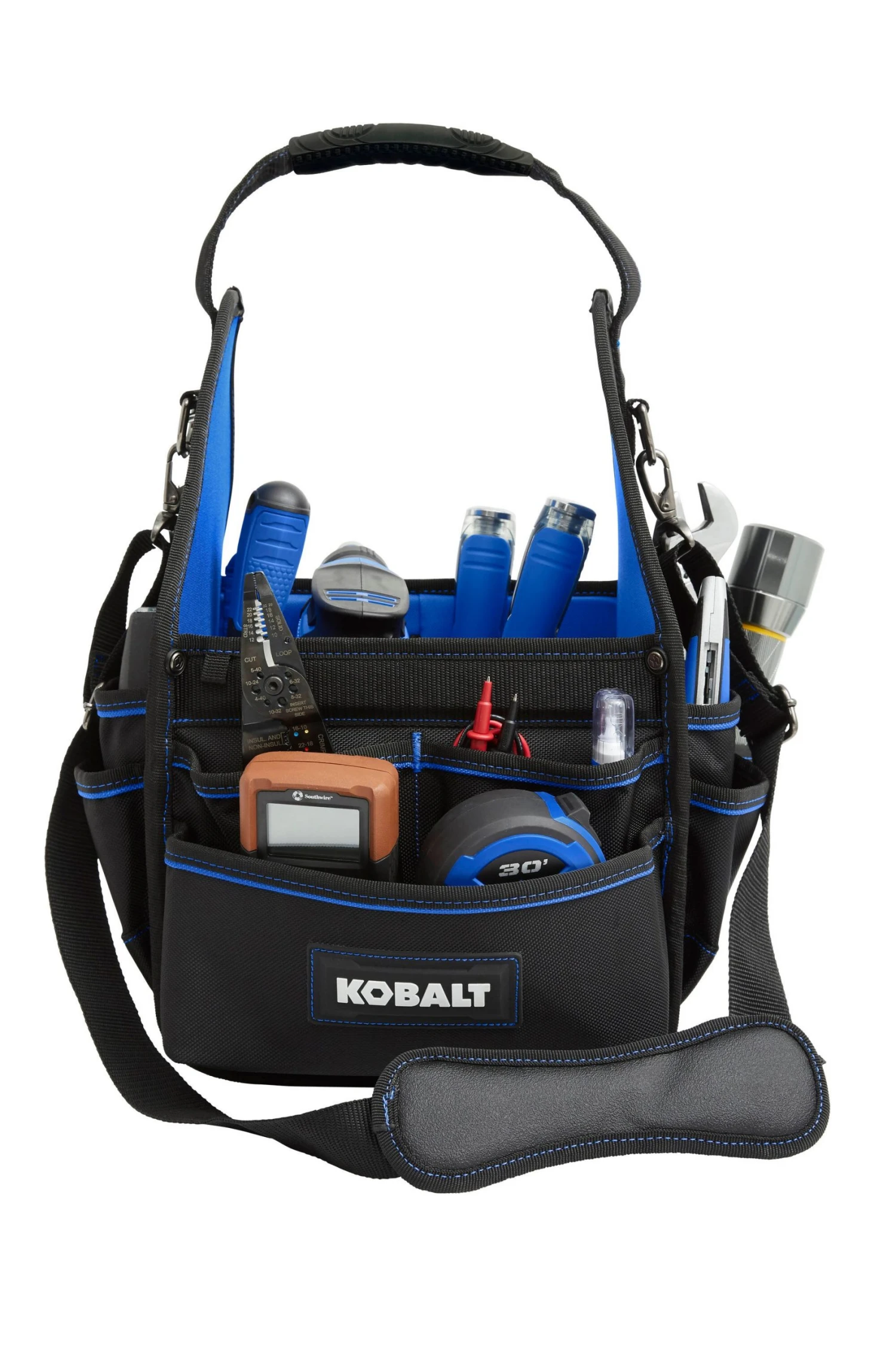 Kobalt Tool Bags Blue Black Polyester 10-in Electrician's Tote 3 Kobalt Tool Bags Blue Black Polyester 10-in Electrician's Tote - Image 3