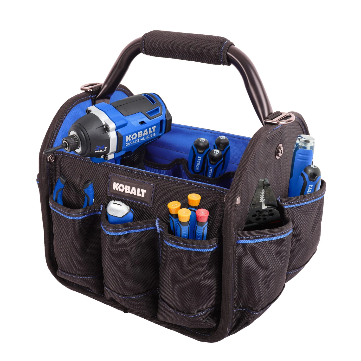 Kobalt Tool Bags Blue Black Polyester 12-in Tool Tote 3 Kobalt Tool Bags Blue Black Polyester 12-in Tool Tote - Image 3