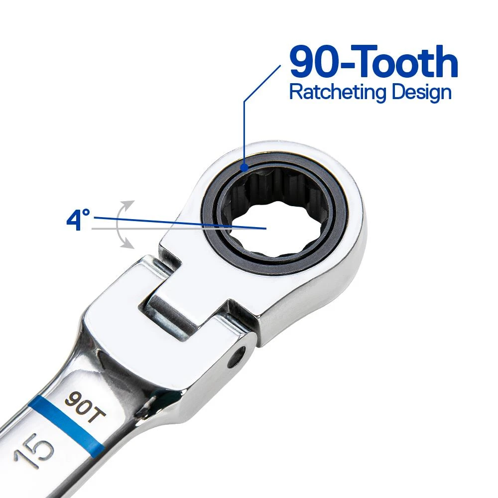 Kobalt Ratchet Wrenches & Sets 8-Piece Set 12-Point Metric Flexible Head Ratchet Wrench Set 4 Kobalt Ratchet Wrenches & Sets 8-Piece Set 12-Point Metric Flexible Head Ratchet Wrench Set - Image 4