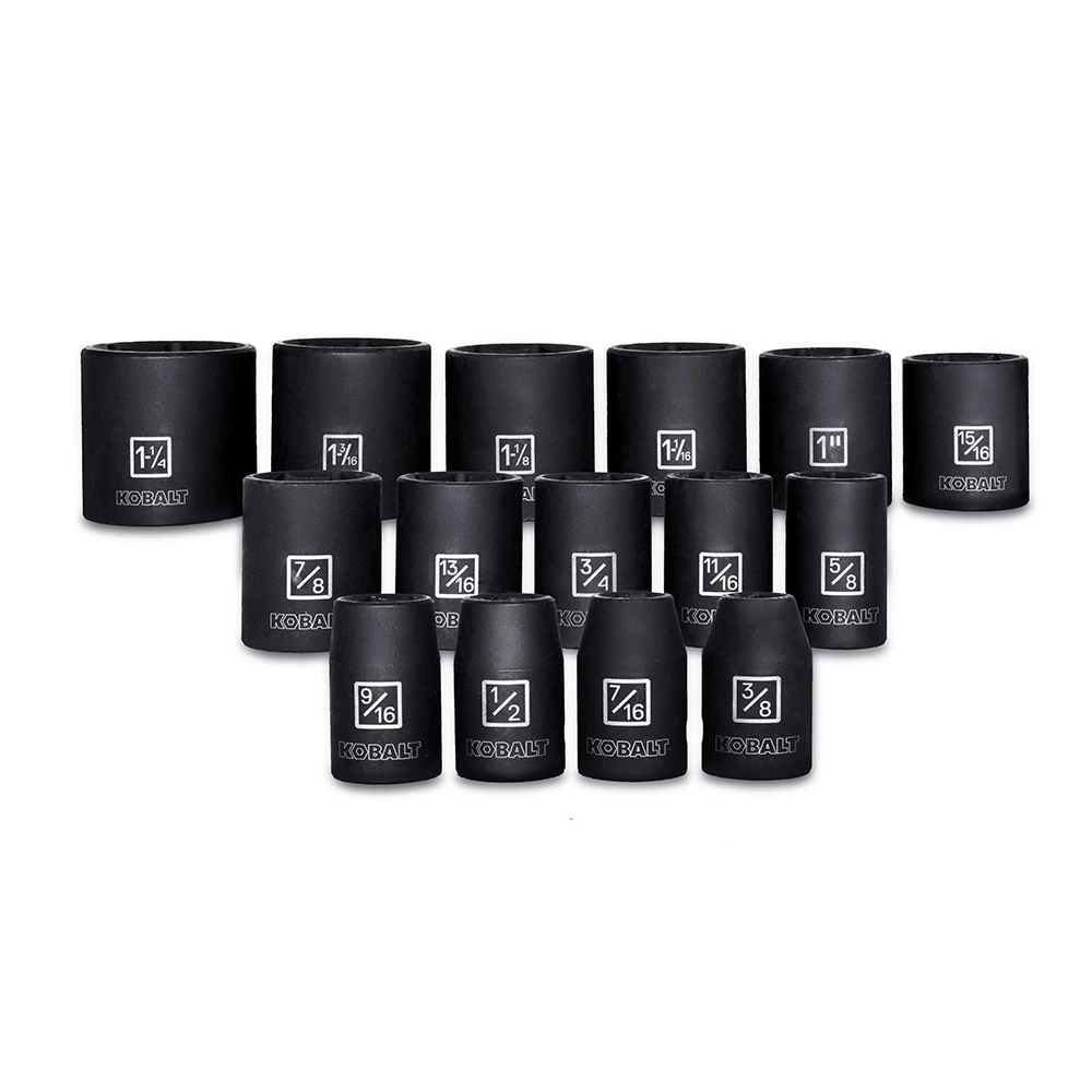 Kobalt Impact Sockets & Impact Socket Sets 15-Piece Standard (SAE) 1/2-in Drive 6-Point Impact Socket Set 1 Kobalt Impact Sockets & Impact Socket Sets 15-Piece Standard (SAE) 1/2-in Drive 6-Point Impact Socket Set