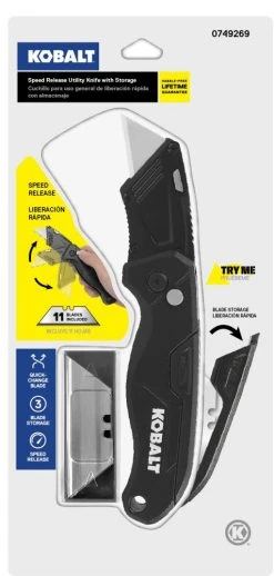 Kobalt Utility Knives Speed Release 10-Blade Folding Utility Knife with On Tool Blade Storage 11 Kobalt Utility Knives Speed Release 10-Blade Folding Utility Knife with On Tool Blade Storage -Daily Home Tools Hub 41467704