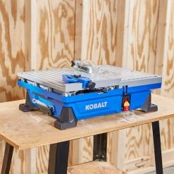 Kobalt Tile Saws 7-in 6-Amp Wet Tabletop Sliding Table Tile Saw -Daily Home Tools Hub 41973205